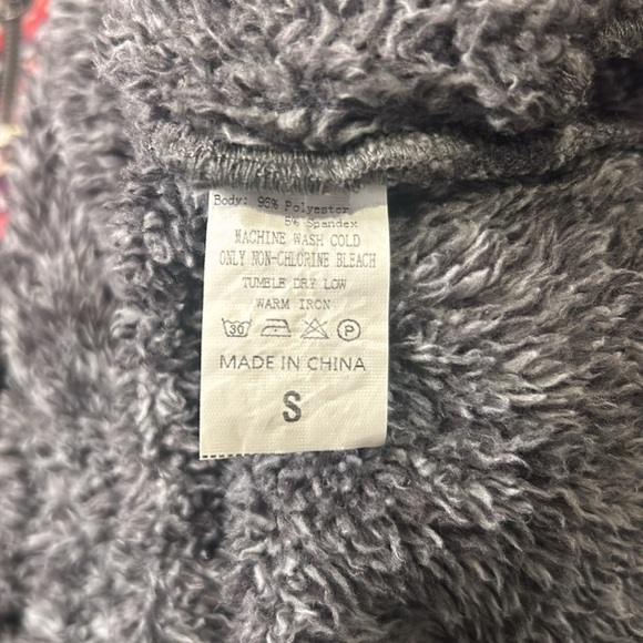Sunshine & Rodeos Gray Fleece Aztec Print Quarter Zip Pullover Women’s Small - Picture 9 of 11